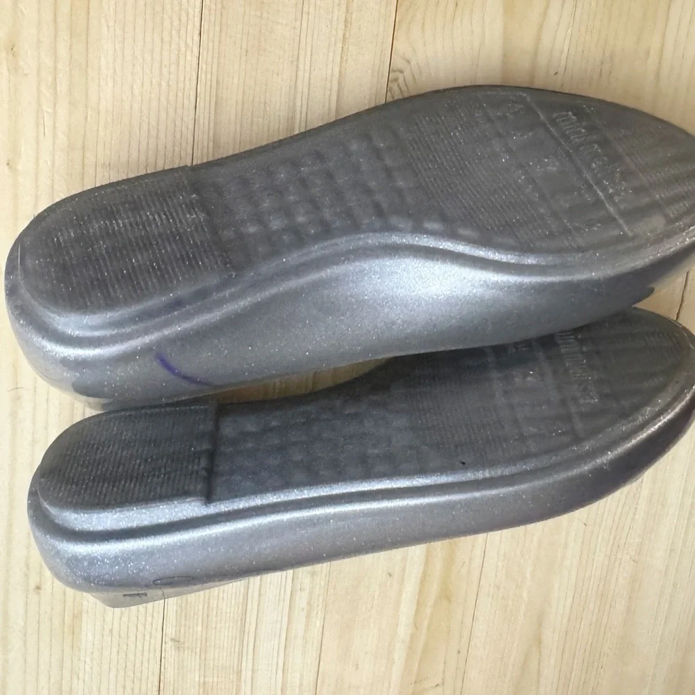 Mini Melissa Disney Cinderella Silver Jelly Ballet Flats Girls Size 13 Heart Toe
